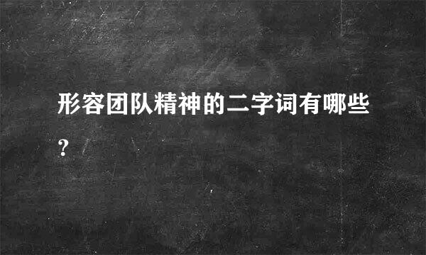 形容团队精神的二字词有哪些？