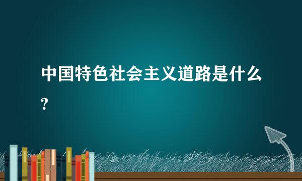 中国特色社会主义道路是什么?