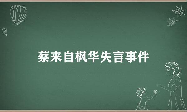 蔡来自枫华失言事件