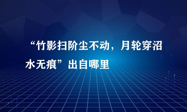 “竹影扫阶尘不动，月轮穿沼水无痕”出自哪里