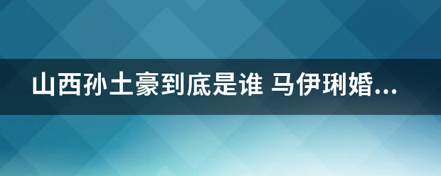 山西孙土豪到底是来自谁