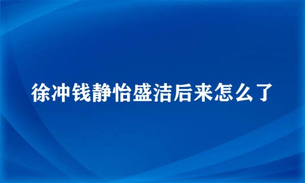 徐冲钱静怡盛洁后来怎么了