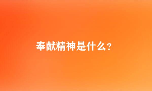 奉献精神是什么？