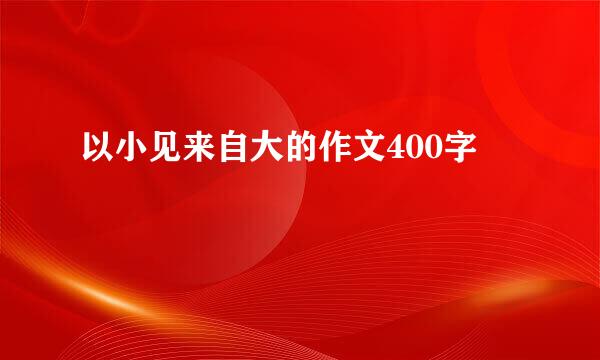 以小见来自大的作文400字