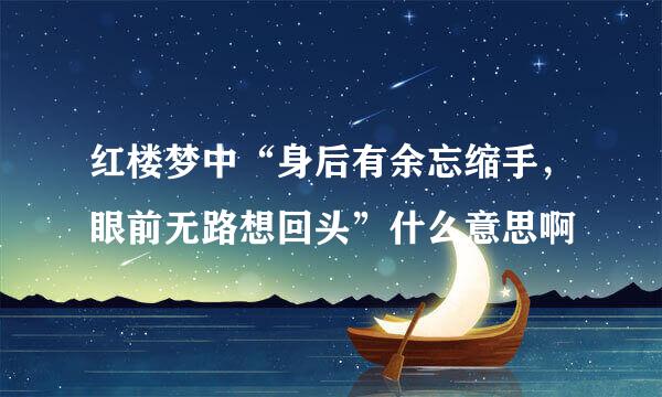 红楼梦中“身后有余忘缩手，眼前无路想回头”什么意思啊