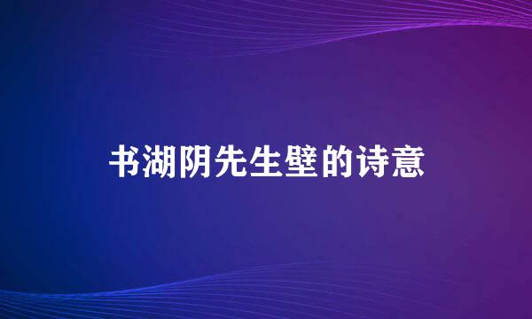 书湖阴先生壁的诗意