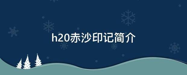 h20来自赤沙印记简介