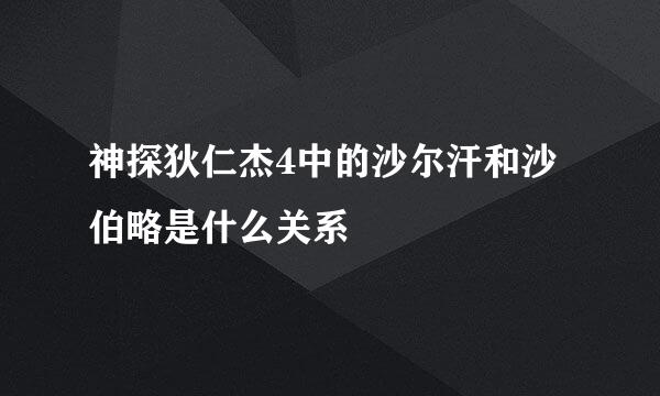 神探狄仁杰4中的沙尔汗和沙伯略是什么关系