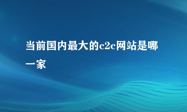 当前国内最大的c2c网站是哪一家