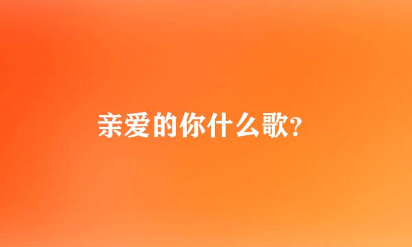 亲爱的你什么歌？