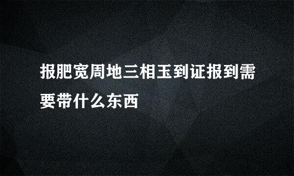 报肥宽周地三相玉到证报到需要带什么东西