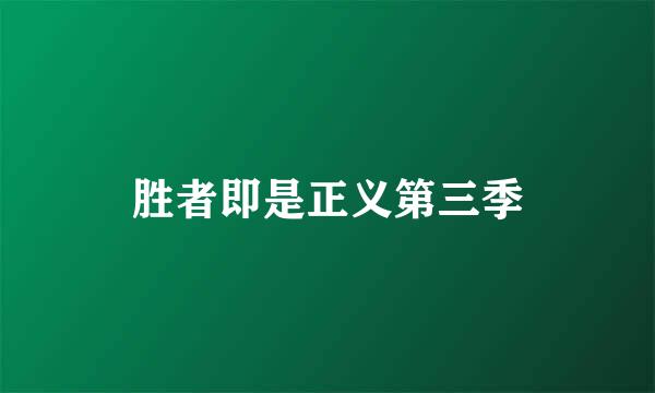 胜者即是正义第三季