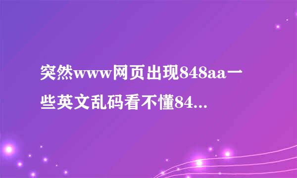 突然www网页出现848aa一些英文乱码看不懂848aaom是什么