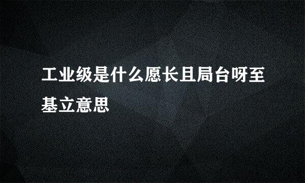 工业级是什么愿长且局台呀至基立意思