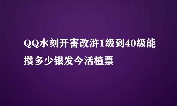 QQ水刻开害改浒1级到40级能攒多少银发今活植票