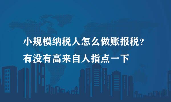 小规模纳税人怎么做账报税？有没有高来自人指点一下