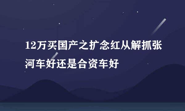 12万买国产之扩念红从解抓张河车好还是合资车好