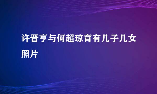 许晋亨与何超琼育有几子几女照片