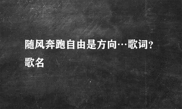 随风奔跑自由是方向…歌词？歌名