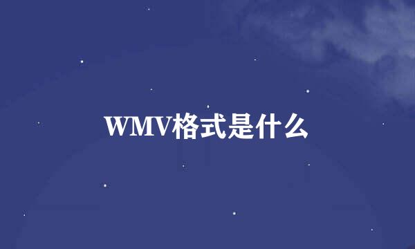 WMV格式是什么