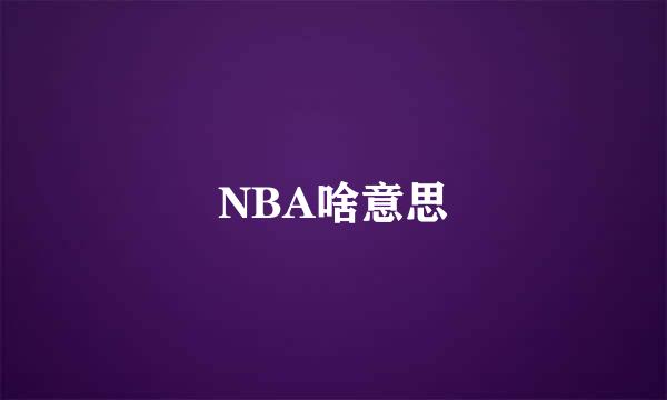 NBA啥意思