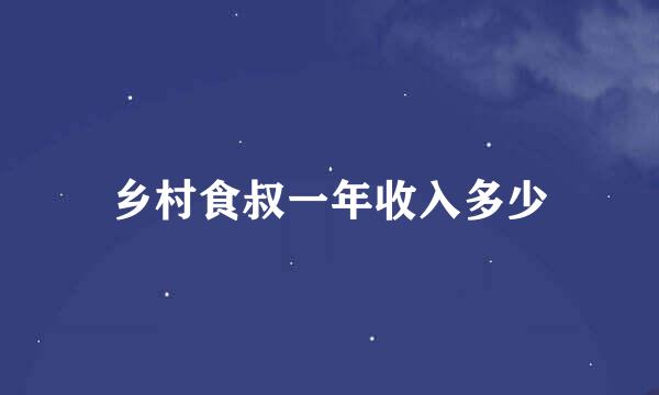 乡村食叔一年收入多少