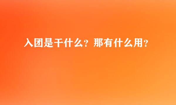 入团是干什么？那有什么用？