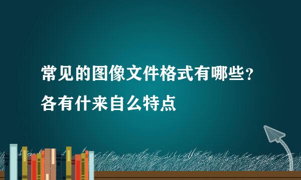 常见的图像文件格式有哪些？各有什来自么特点