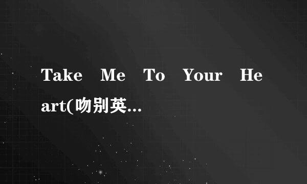 Take Me To Your Heart(吻别英文版)歌词大意,(要直译,但要合理)