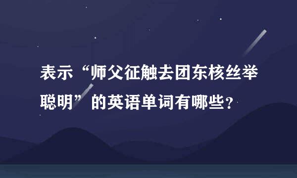 表示“师父征触去团东核丝举聪明”的英语单词有哪些？