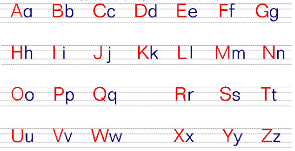 小学生二十六个拼音字母表