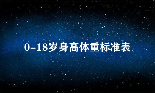 0-18岁身高体重标准表