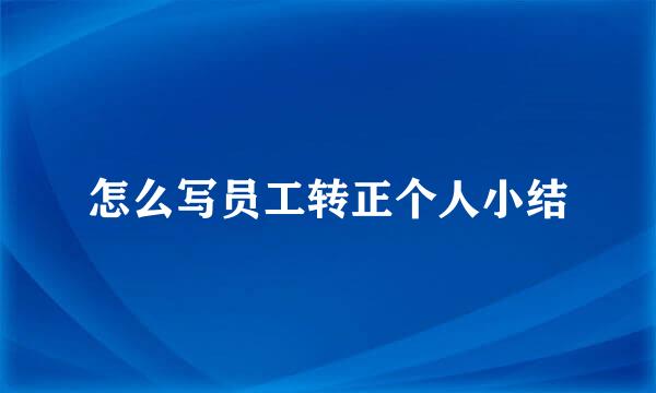 怎么写员工转正个人小结