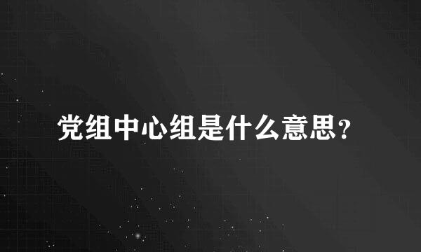 党组中心组是什么意思？