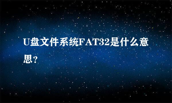 U盘文件系统FAT32是什么意思？