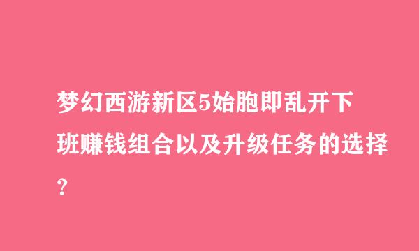 梦幻西游新区5始胞即乱开下班赚钱组合以及升级任务的选择？