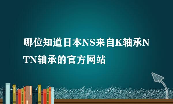 哪位知道日本NS来自K轴承NTN轴承的官方网站