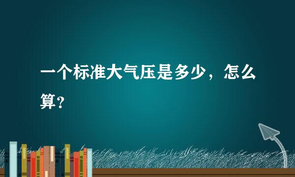 一个标准大气压是多少，怎么算？