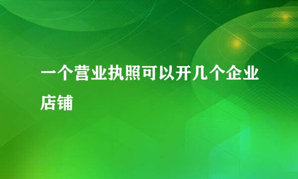 一个营业执照可以开几个企业店铺