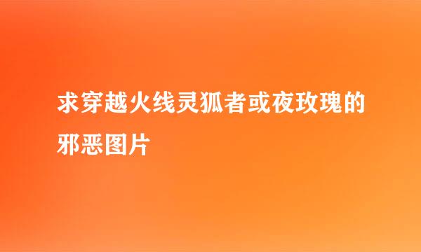 求穿越火线灵狐者或夜玫瑰的邪恶图片