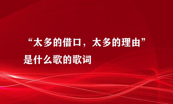 “太多的借口，太多的理由”是什么歌的歌词