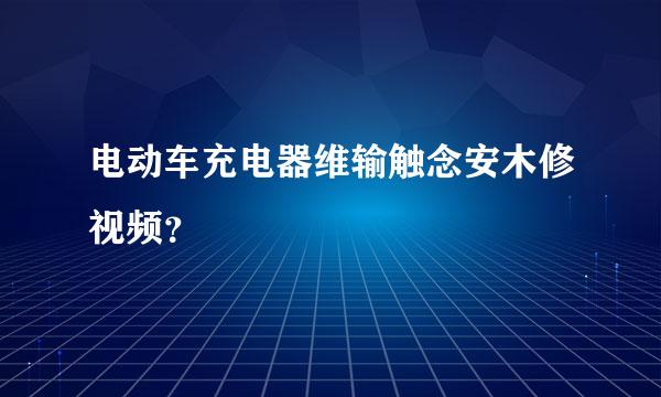 电动车充电器维输触念安木修视频？