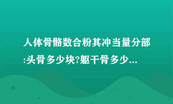 人体骨骼数合粉其冲当量分部:头骨多少块?躯干骨多少块？上肢骨多少块？下肢骨多少块?