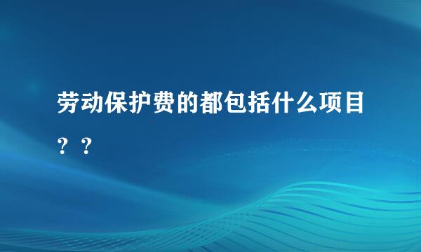 劳动保护费的都包括什么项目？？