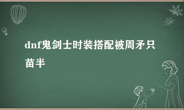 dnf鬼剑士时装搭配被周矛只苗半