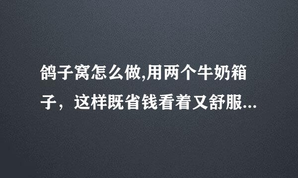 鸽子窝怎么做,用两个牛奶箱子，这样既省钱看着又舒服，已经有笼子了，就差笼子里放这样大的窝了。