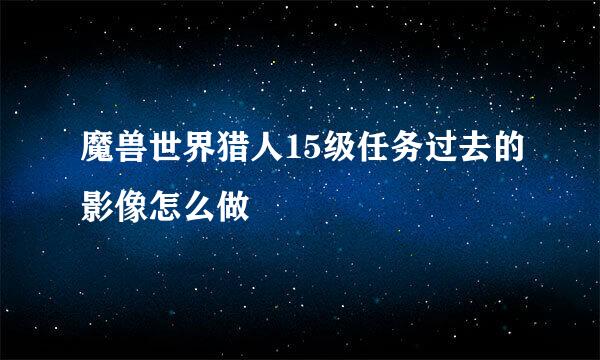 魔兽世界猎人15级任务过去的影像怎么做