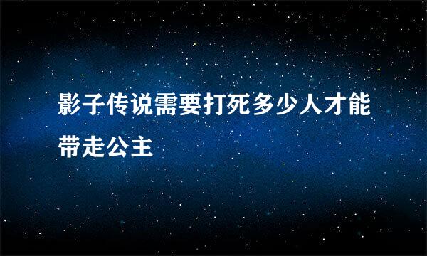 影子传说需要打死多少人才能带走公主