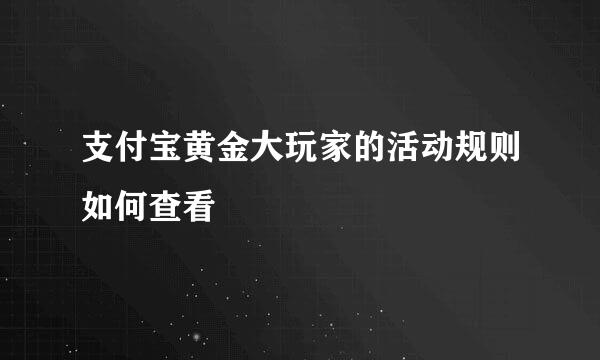 支付宝黄金大玩家的活动规则如何查看