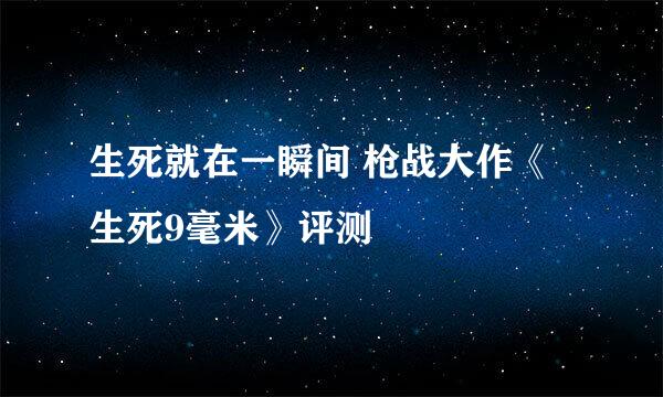 生死就在一瞬间 枪战大作《生死9毫米》评测